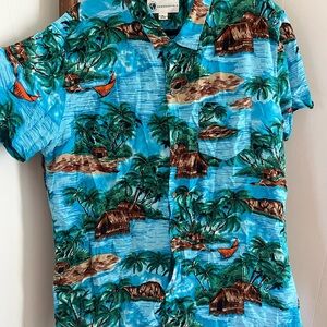 Tropical Blue Hawaiian Shirt Aeropostale